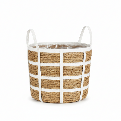 White Leora Round Basket (29 cm)