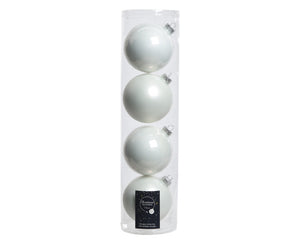 Plain White Glass Bauble (10cm)