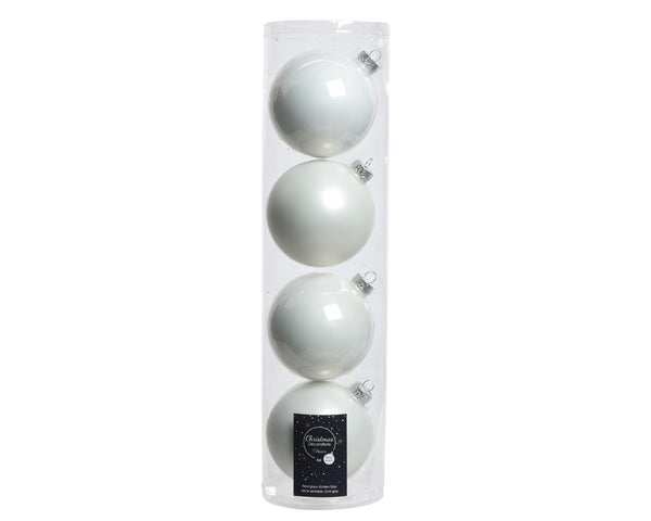 Plain White Glass Bauble (10cm)