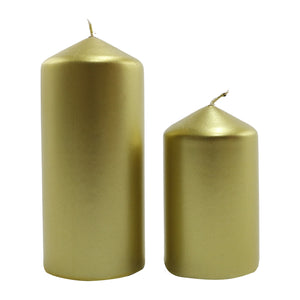Gold Metallic Pillar Candle (8cm)