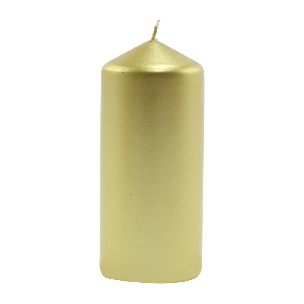 Gold Metallic Pillar Candle (13cm)