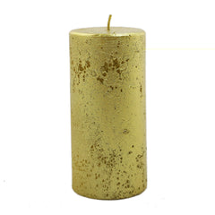 Gold Metal Pillar Candle (12cm)