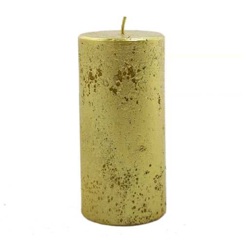 Gold Metal Pillar Candle (12cm)