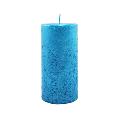 Cyan Metal Pillar Candle (12cm)