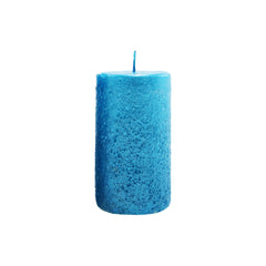 Cyan Metallic Pillar Candle (10cm)