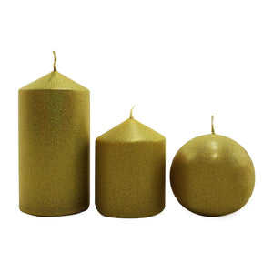 Gold Kiev Pillar Candle (15cm)
