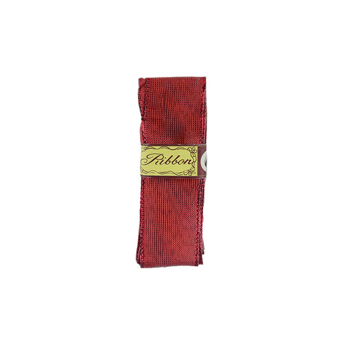 Red Woven Wired Ribbon