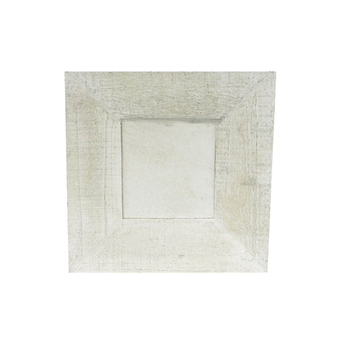 Wooden plate 25x25cm white 