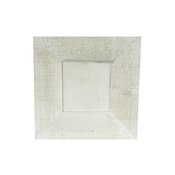 Wooden plate 25x25cm white 