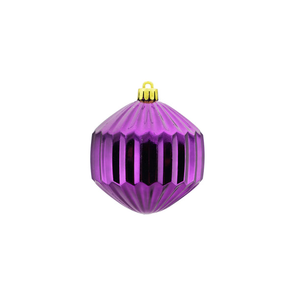 Geometric bauble 8cm velvet purple