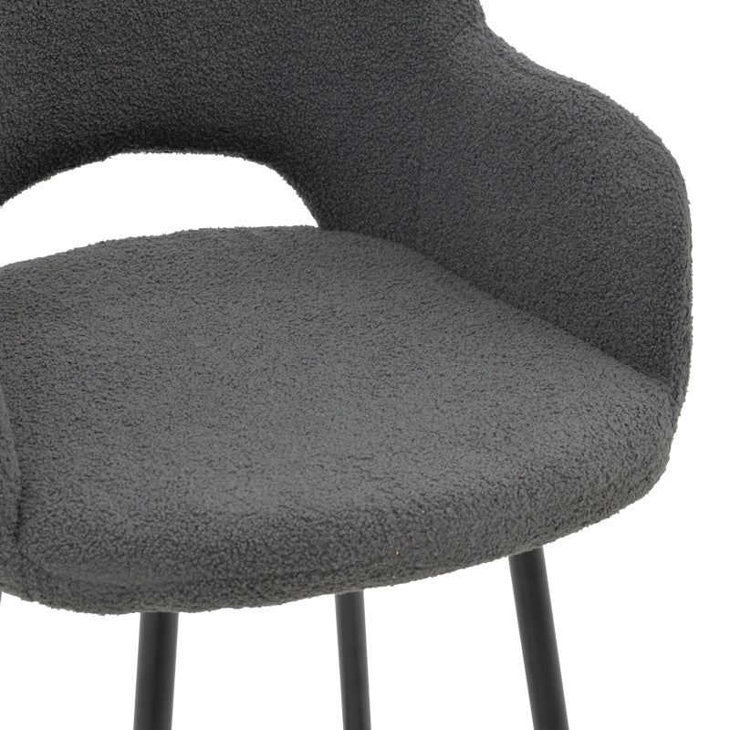 Renish Grey Bouclé Bar Stool (114 cm)