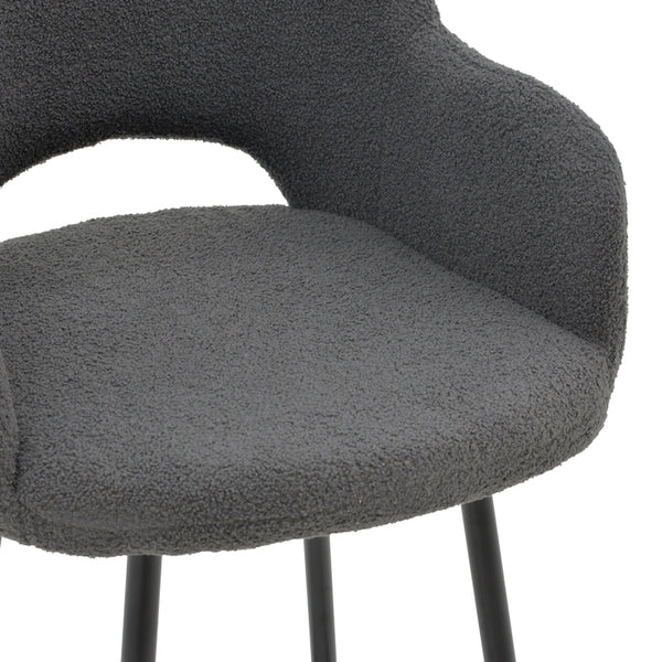 Renish Grey Bouclé Bar Stool (114 cm)