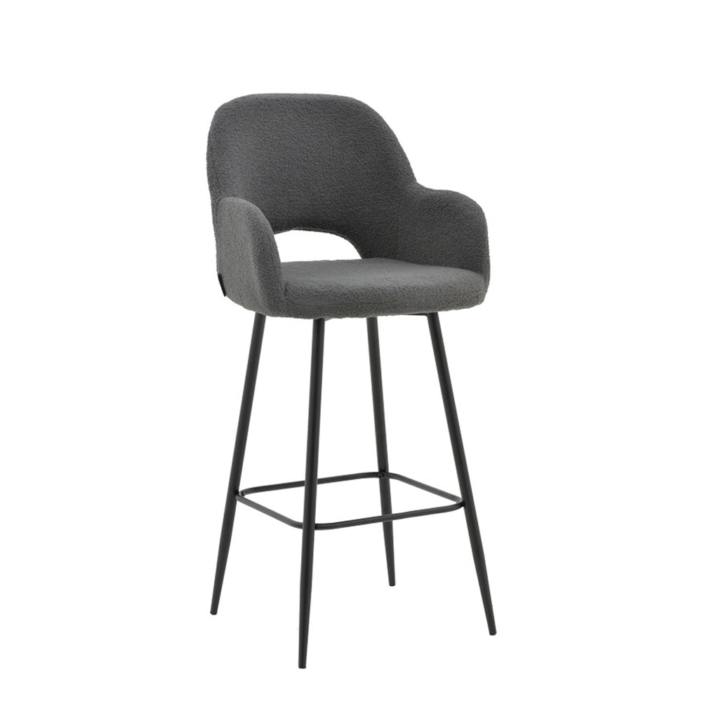 Renish Grey Bouclé Bar Stool (114 cm)
