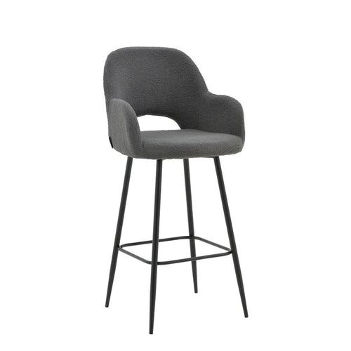 Renish Grey Bouclé Bar Stool (114 cm)