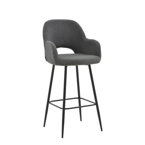 Renish Grey Bouclé Bar Stool (114 cm)