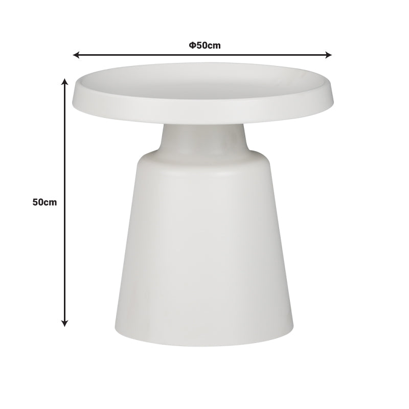 Ginoze White Metal Side Table (50 cm)