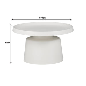 Ginoze White Metal Coffee Table (70 cm)