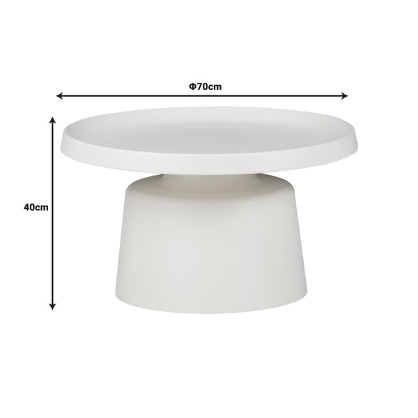 Ginoze White Metal Coffee Table (70 cm)