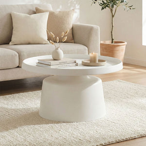Ginoze White Metal Coffee Table (70 cm)