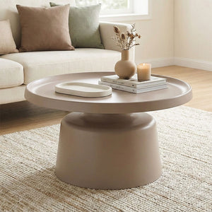 Ginoze Cappuccino Metal Coffee Table (70 cm)