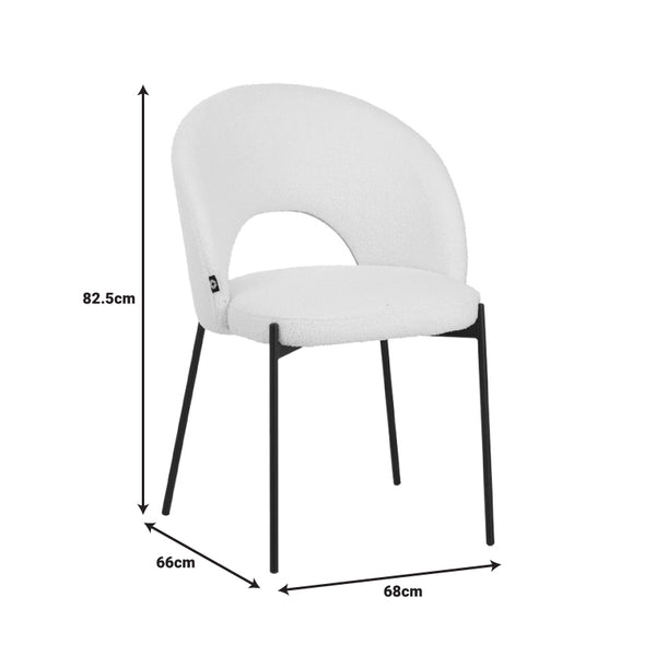 White Masebo Bouclé Chair (82 cm)