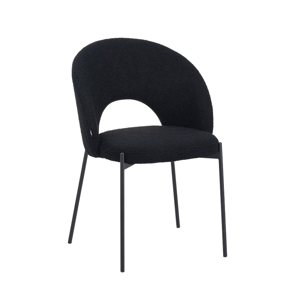 Masebo Black Boucle Fabric Chair (82 cm)