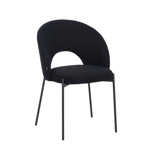 Masebo Black Boucle Fabric Chair (82 cm)