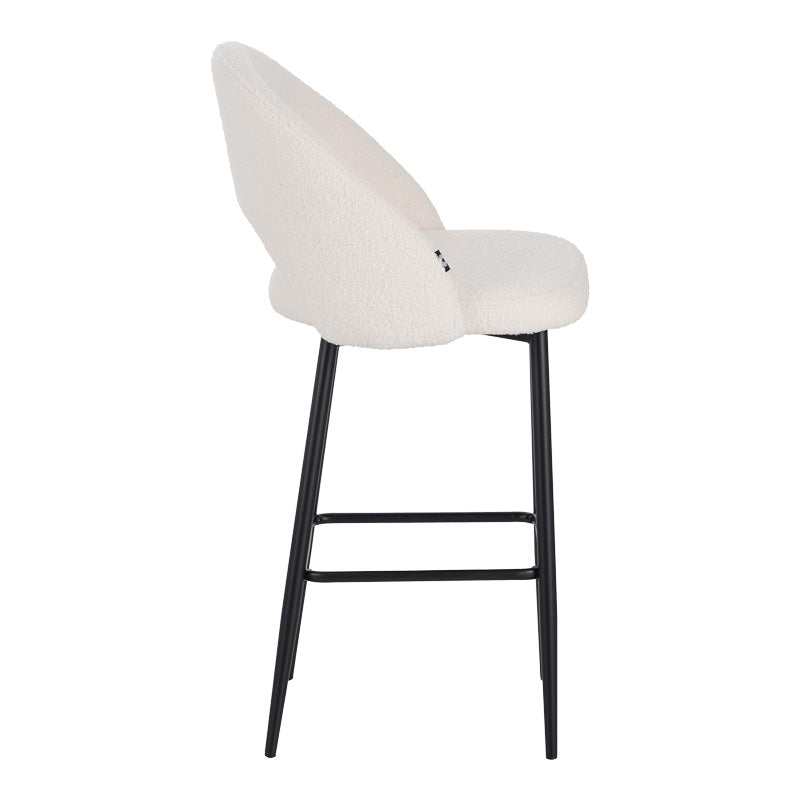 White Masebo Bouclé Bar Stool (97 cm)