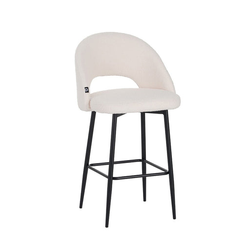 White Masebo Bouclé Bar Stool (97 cm)