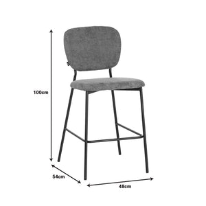 Dark Grey Cathair Bouclé Bar Stool (100 cm)