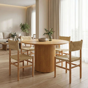 Karulo Sonoma Round MDF Dining Table (120 cm)