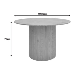 Karulo Sonoma Round MDF Dining Table (120 cm)