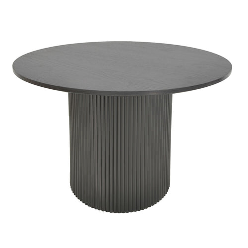Karulo Black Round MDF Dining Table (120 cm)