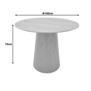 Donda Black Round MDF Dining Table (100 cm)