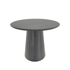 Donda Black Round MDF Dining Table (100 cm)