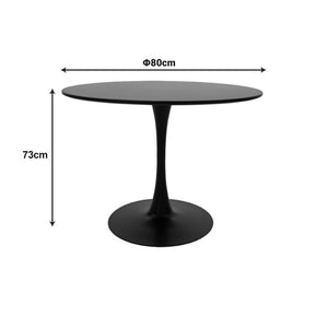 Balou Black Wood-Effect MDF Table (80 cm)