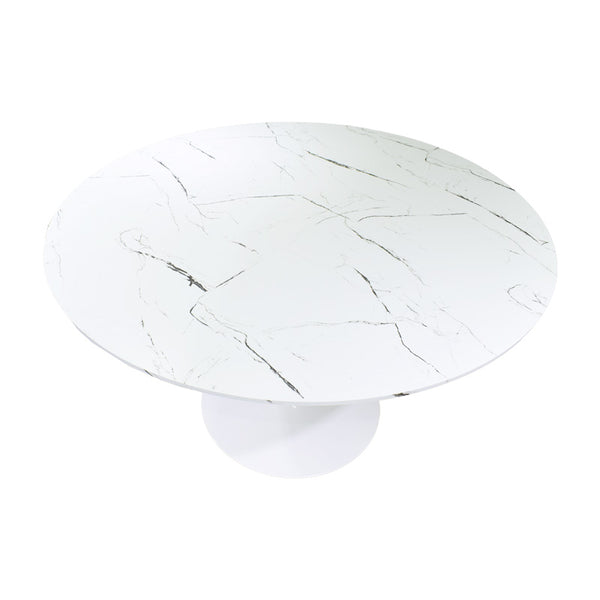 Balou White Marble-Look MDF Table (120 cm)
