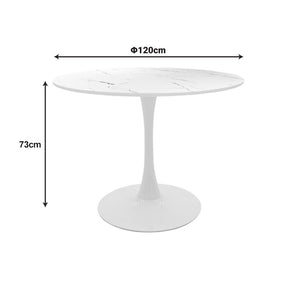 Balou White Marble-Look MDF Table (120 cm)