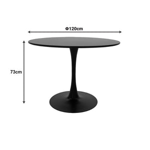Balou Black Marble-Effect MDF Table (120 cm)
