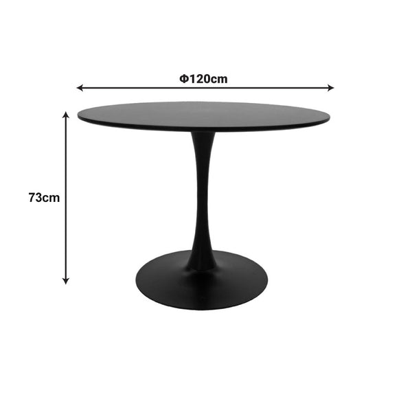Balou Black Marble-Effect MDF Table (120 cm)
