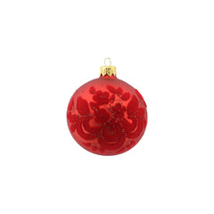 Flocked Glass Bauble (8cm)