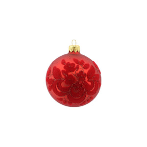 Flocked Glass Bauble (8cm)