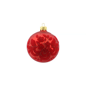 Flocked Glass Bauble (8cm)