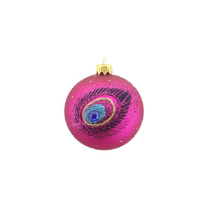 Peacock Design Glass Bauble (8cm)