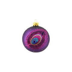 Peacock Design Glass Bauble (8cm)
