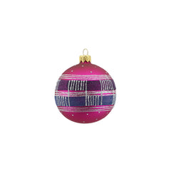 Striped Deco Glass Bauble (8cm)