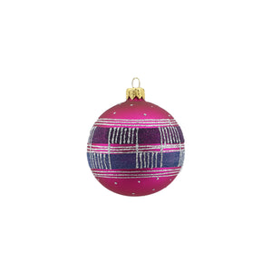 Striped Deco Glass Bauble (8cm)