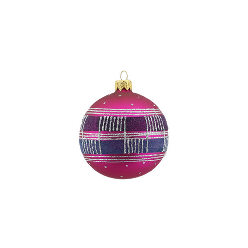 Striped Deco Glass Bauble (8cm)