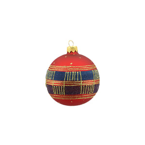 Striped Deco Glass Bauble (8cm)