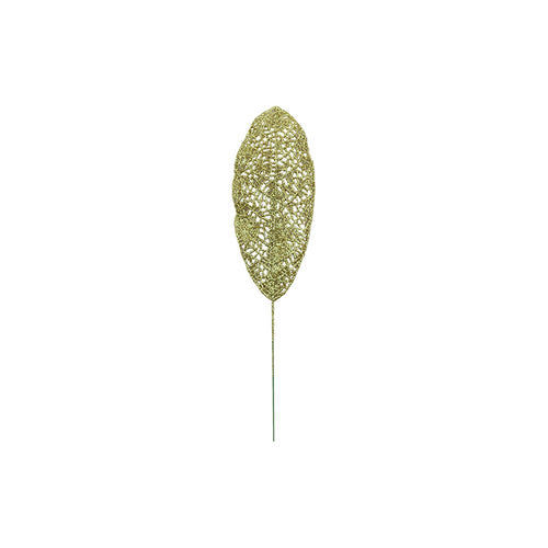 Dark Gold Glitter Deco Leaves